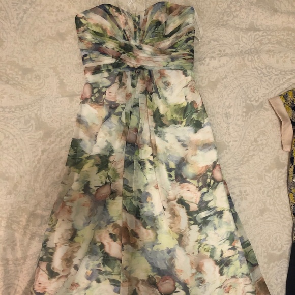 peach floral bridesmaid dresses